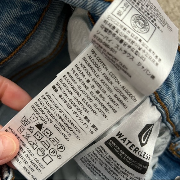 2018 Levi’s 501 Wedgie Big E Reissue Button Fly Straight Leg Jeans Lt Blue Wash - Picture 11 of 12